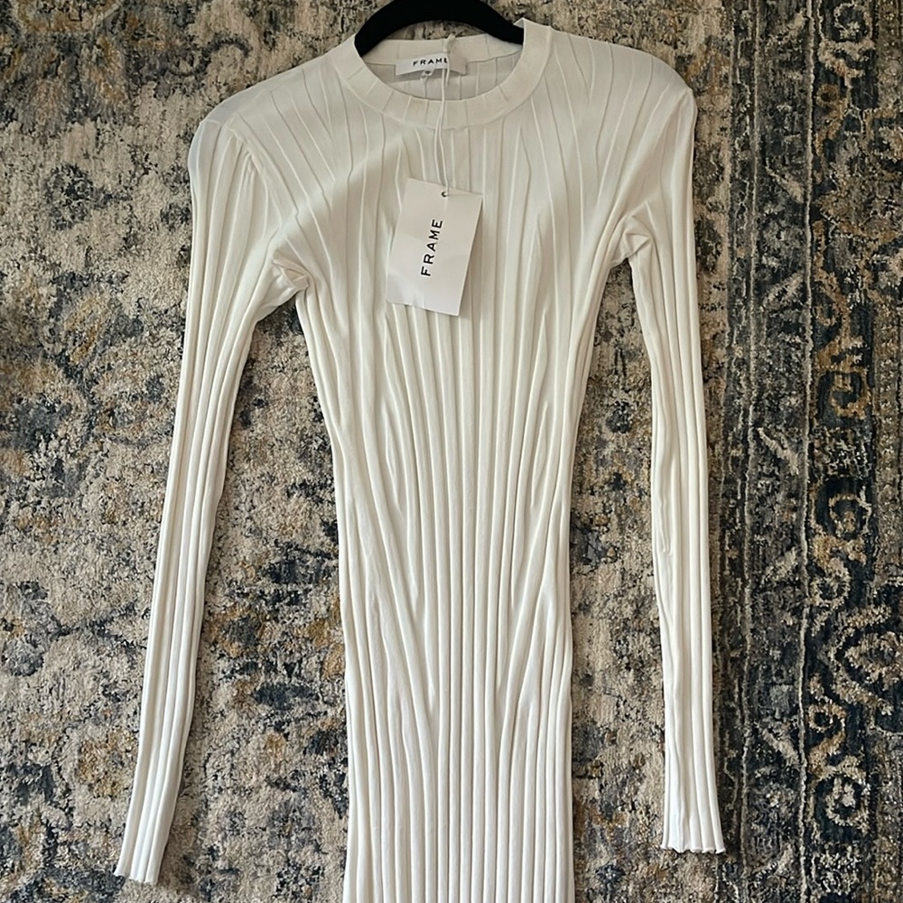 Frame ribbed sweater dress